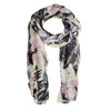 Black Sally Large Floral Print Scarf