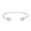 Trendy Rhodium Bracelet with Clear Cubic Zirconia Accents