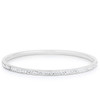 Simple Rhodium Plated Finish Crystal Bangle