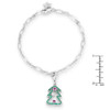 Christmas Tree 0.35ct CZ Rhodium Holiday Charm Bracelet