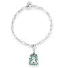 Christmas Tree 0.35ct CZ Rhodium Holiday Charm Bracelet