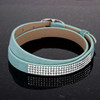 Stylish Turquoise Colored Wrap Bracelet with Crystals