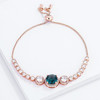 Adjustable Rose Gold Plated Graduated CZ Bolo Style Tennis Bracelet