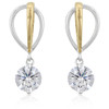 Two-tone Finish Cubic Zirconia Drop Earrings