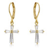 Cubic Zirconia Goldtone Finish Cross Earrings