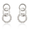 Rhodium Plated Finish Triplet Hooplet Earrings