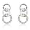 Rhodium Plated Finish Triplet Hooplet Earrings