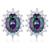 Rhodium Plated Mystic Petite Royal Oval Earrings