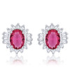 Chrisalee 3.3ct Ruby CZ Rhodium Classic Stud Earrings