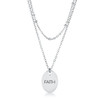 Stainless Steel Double Chain FAITH Necklace
