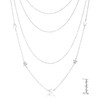 Multi-Chain Rhodium Star Necklace with CZ