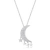 .6Ct Dazzling Rhodium Moon and Stars Necklace with CZ