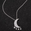 .6Ct Dazzling Rhodium Moon and Stars Necklace with CZ