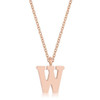 Elaina Rose Gold Stainless Steel W Initial Necklace