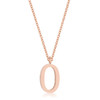 Elaina Rose Gold Stainless Steel O Initial Necklace