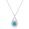 Christal 1.2ct Aqua CZ Rhodium Classic Necklace