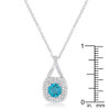 Christal 1.2ct Aqua CZ Rhodium Classic Necklace