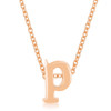 Rose Gold Finish Initial P Pendant