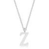 Elaina Rhodium Stainless Steel Z Initial Necklace