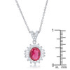 Chrisalee 3.2ct Ruby CZ Rhodium Classic Drop Necklace