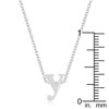 Rhodium Plated Finish Initial Y Pendant