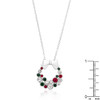 Holiday Wreath Colored Crystal Pendant