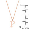 Elaina Rose Gold Stainless Steel P Initial Necklace