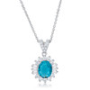 Chrisalee 3.2ct Aqua CZ Classic Drop Necklace