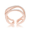 Marina 0.5ct CZ Rose Gold Abstract Cuff Ring