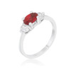 Miranna 1.2ct Garnet CZ Rhodium Classic Oval Ring