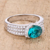 1.6 Ct Aqua Oval CZ Ring