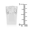 4 Row Rhodium Cubic Zirconia Cocktail Ring