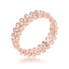 Clara 1ct CZ Rose Gold Textured Bezel Set Eternity Ring