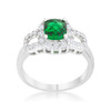 Liz 1.1ct Emerald CZ Rhodium Classic Ring