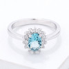 Ice Blue CZ Petite Oval Ring