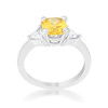 Shonda 1.8ct Canary CZ Rhodium Cushion Classic Statement Ring