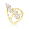 3CT Stunning CZ Goldtone Ring