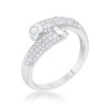 Perry 0.62ct CZ Rhodium Contemporary Wrap Ring