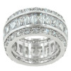 Triple Row White Zircon Eternity Ring