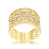 Marlene 0.6ct CZ 14k Gold Wide Band Cocktail Ring