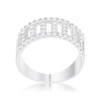 Rey 0.5ct CZ Rhodium Contemporary Band Ring