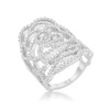 Rosa 1.25ct CZ Rhodium Filigree Cocktail Ring