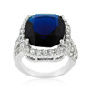 Deep Blue Sapphire Engagement Ring