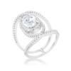 Maura 2.4ct CZ Rhodium Contemporary Cocktail Ring