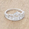 Aurora 0.34ct CZ Rhodium Heart Crown Ring