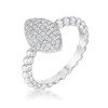 .3Ct Beautiful Oval-Designed Rhodium Ring With Clear CZ