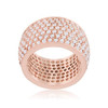 Wide Pave Cubic Zirconia Rose Gold Band Ring