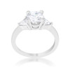 Shonda 1.8ct Clear CZ Rhodium Cushion Classic Statement Ring