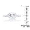 Shonda 1.8ct Clear CZ Rhodium Cushion Classic Statement Ring