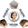 Disposable Nylon Hair Nets 22" in Bulk. Pack of 1440 Dark Brown Invisible 1/4" Aperture Hairnets wi